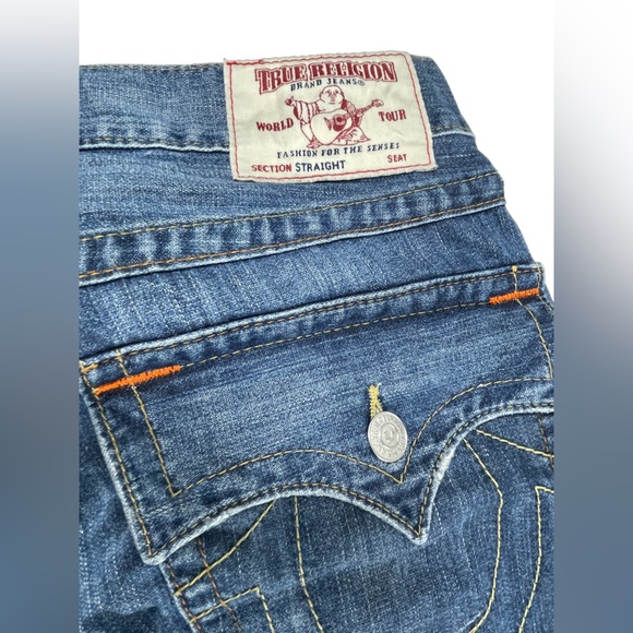 True Religion Straight Flap Patches Jeans Size 34 - Picture 13 of 16